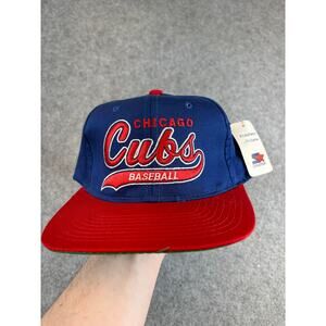 Vintage 90s Chicago Cubs Snapback Hat Cap MLB Starter Script OS Deadstock NWT DS